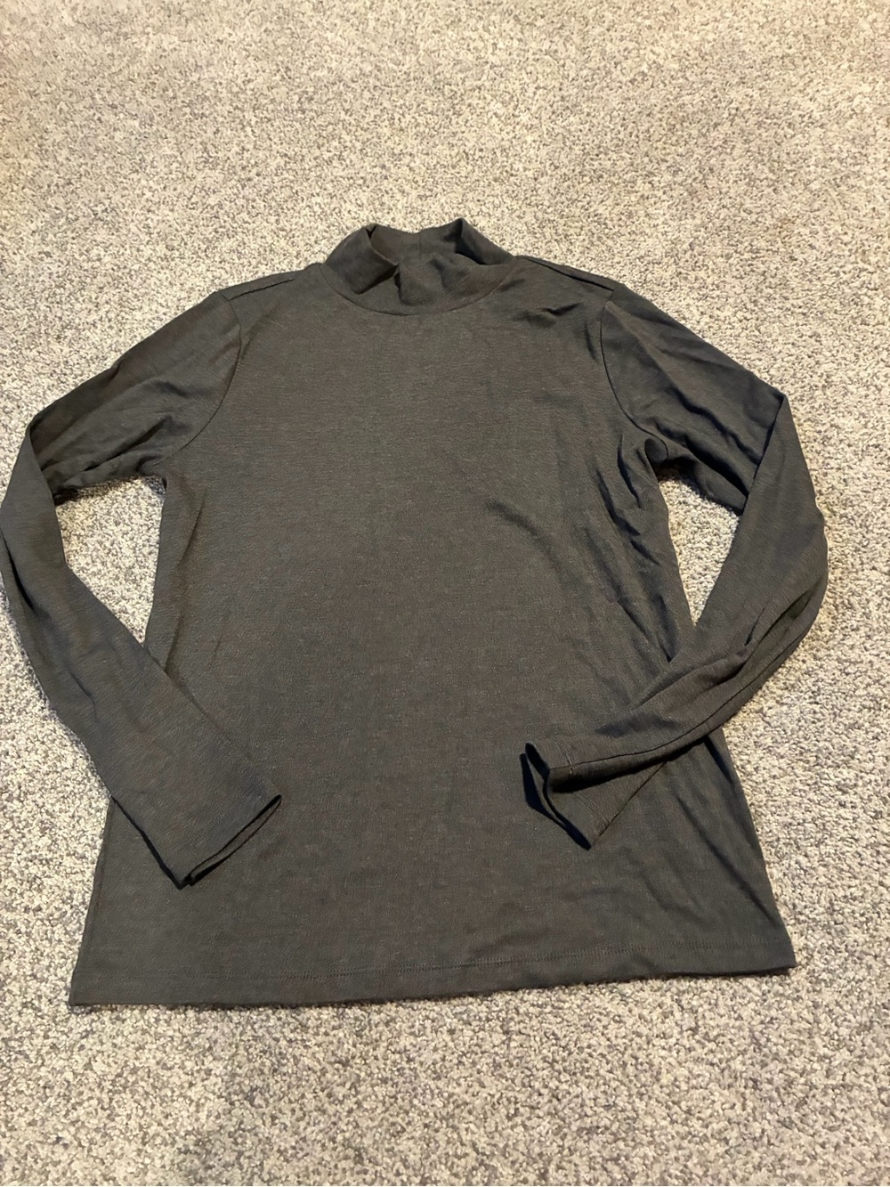 St. John's Bay Women's Long Sleeve Mock Neck Tee - Charcoal Gray